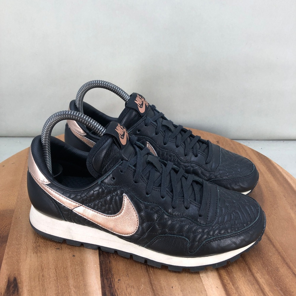 Nike Air Pegasus 83 Black Rose Gold Sail Leather Sneakers Womens Size 7 Shoes